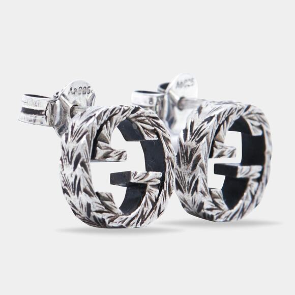 Gucci Interlocking Double G Earrings - Silver - Picture 3 of 4